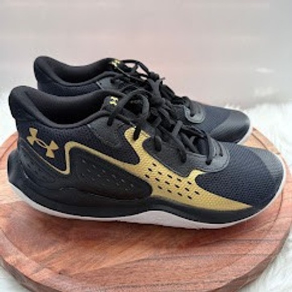 Under Armour Jet '23 Basketball Unisex Shoes Black Gold Mens Size 9.5 M / W 11